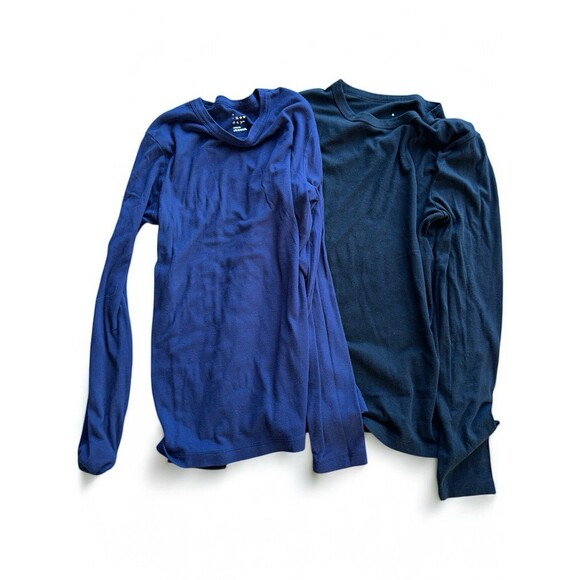 A New Day Long Sleeve TShirts Womens Medium Black Blue Basic Layering lot of 2 - Picture 3 of 10